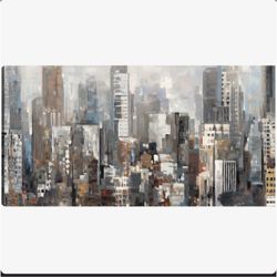 Large "City Silhouettes" Canvas Wall Art by Emily Williams 29x55