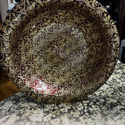 This is a glass bowl, hand painted in Turkey in perfect condition.