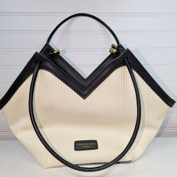 Fashion & Bags Leather Cream And Black Purse