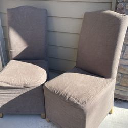 Pair of Upholstered Side Chairs with Removable Covers