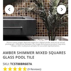 AMBER SHIMMER MIXED SQUARES GLASS POOL TILE
