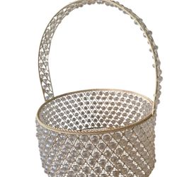Wire & Iridescent Beaded Basket