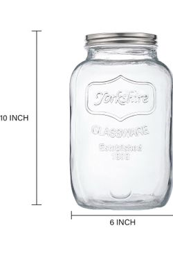 1 Gallon Large Glass Jar With Mouth Canning Jar Kitchen Storage Jar Cookie Candy Penny Jar with Stainless Steel Screw Lid