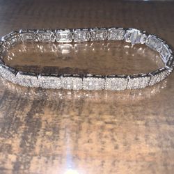 14k White Gold Diamond Tennis Bracelet 4.55ct