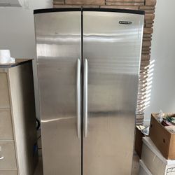 KitchenAid stainless steel side-by-side refrigerator
