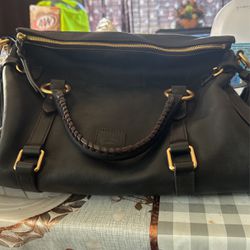 Leather Dooney Satchel with Vs Backpack Wallet /coin Bag