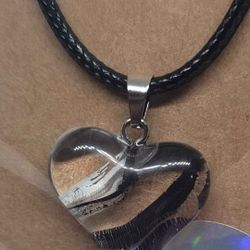 Glass Heart Pendant Necklaces 