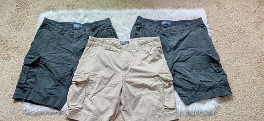3 Polo Ralph Lauren Classic Polo Chino Cargo Shorts Men's Size 38 -Black & Khaki