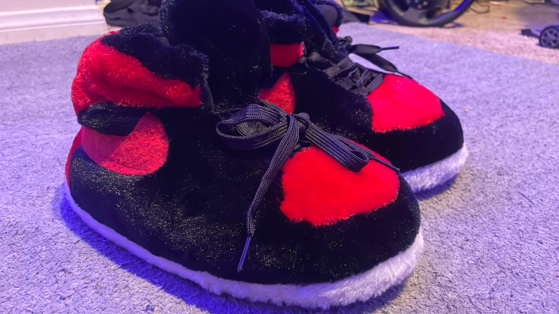 Red And Black Jordan Slippers