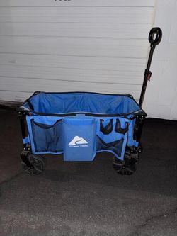 Ozark Trail Collapsible Folding Wagon Cart - Blue 225lb Capacity