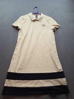women's beige and navy blue short-sleeve polo dress by Tommy Hilfiger size S/P
