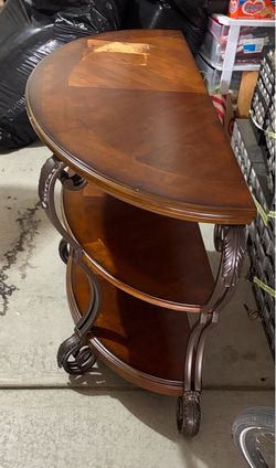 Vintage American Half-Moon Console Table / Entryway Table