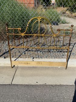 Ornate Gold Metal Bed Headboard – Vintage-Style Decorative Design – $140 OBO