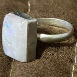 Silver Ring with Moonstone SZ 7/8