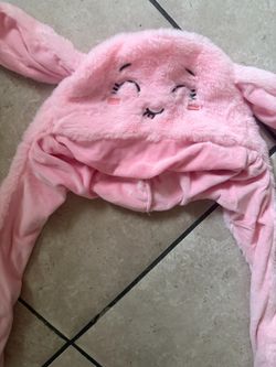 Pink Plush Bunny Hat with Long Ears