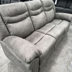 Grey Or Brown Breathable Leatherette 3 Piece Set Power Brand New Firm Price $1,299