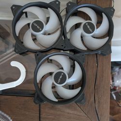 upHere 120mm 3 pack PC fans White Led