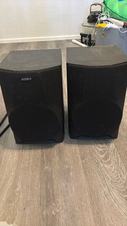 a pair of sony speaker