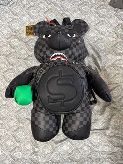 Sprayground Bear Backpack Black Checkered