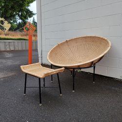 Mid Century Modern Lounge Chair and Ottoman 
