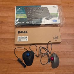 Lot of Two Office Keyboards and Trackball Mice