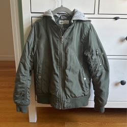 H&M Boys Detachable Hooded Bomber Jacket 