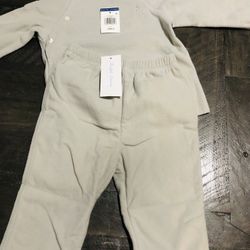 Ralph Lauren Fleece Baby Kimono Pajama 18 Months  New With Tags  Retails $55  Grey