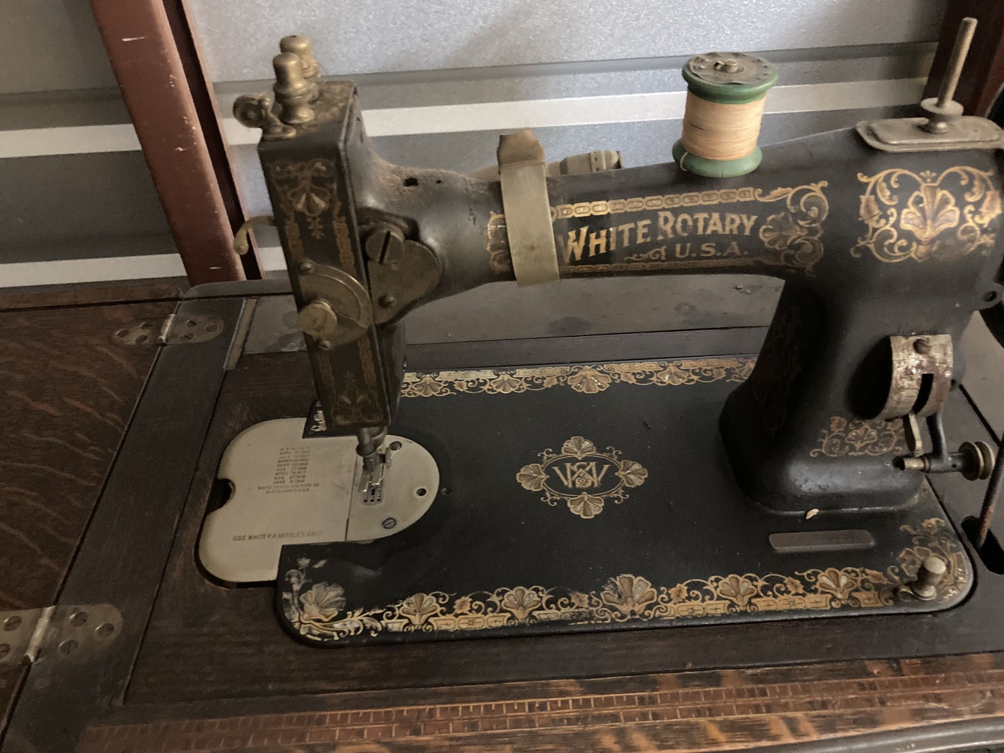 Antique White Sewing Machine