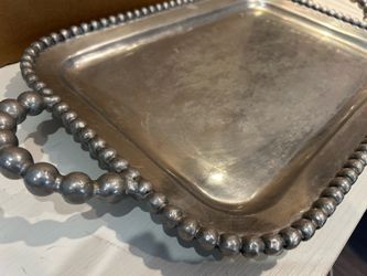 Vintage Mariposa Beaded tray - Made in Mexico. (Large)