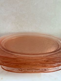Vintage Indiana Glass Pink Depression Glass Dinner Plate Set of 8
