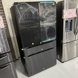 New Smart Hub Fridge Bespoke Black Matte Glass 