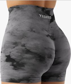 YEOREO Tie-Dye Seamless Workout Shorts