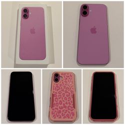 iPhone 16 Plus 128GB Pink unlocked to work on any carrier. Comes with original box, protective case, installed screen protector and charging cable. Ha