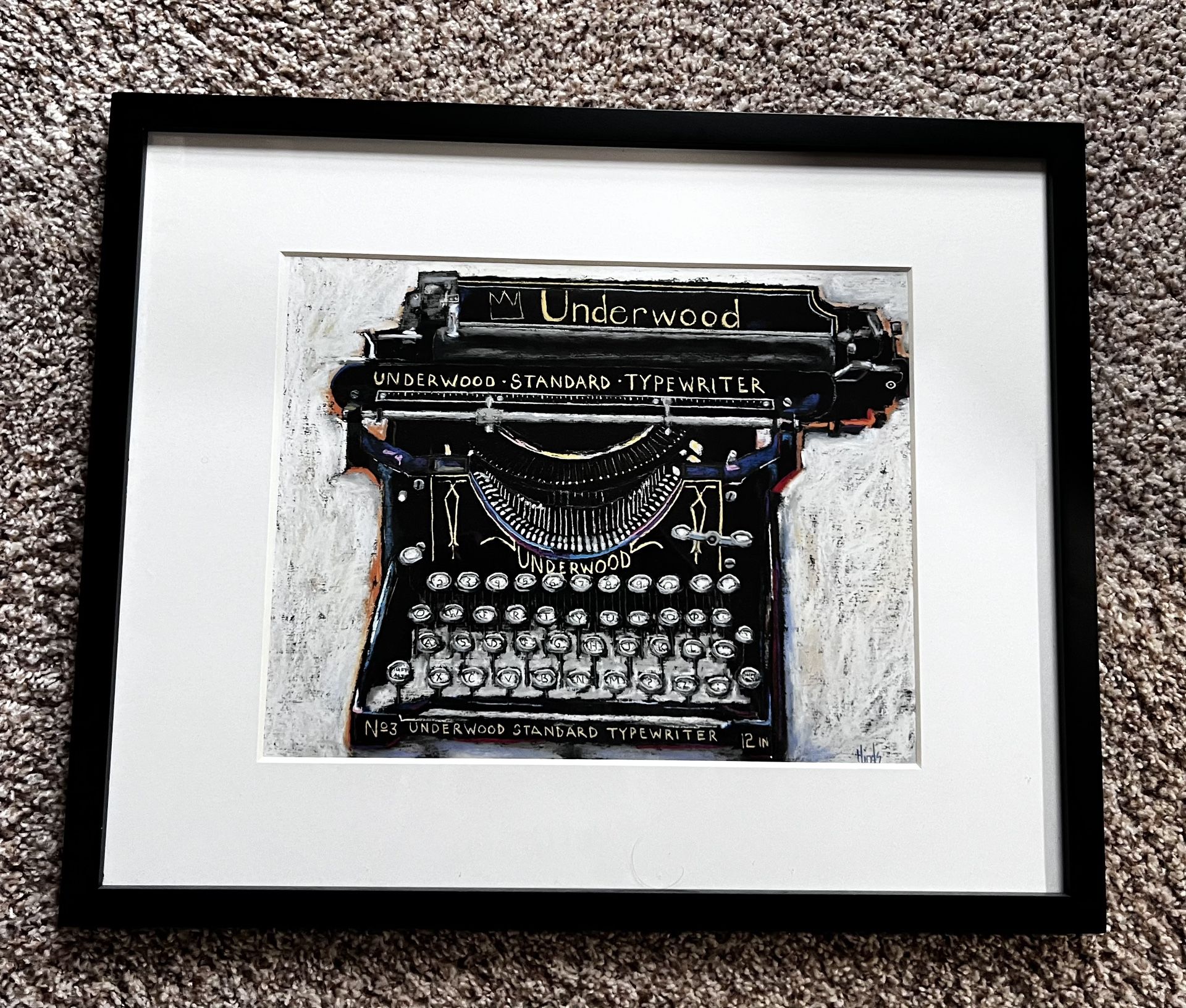Framed Print Of Retro Typewriter