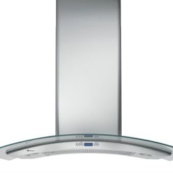 Monogram ZV900 36" Modern Glass and Stainless Steel Kitchen Hood  

