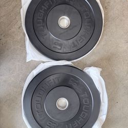 ToughFit Bumper Plates with Steel Insert- Rubber 2 inch Olympic Barbell Weightlifting Plates Set for Strength Training, Muscle Toning Set（20LB）