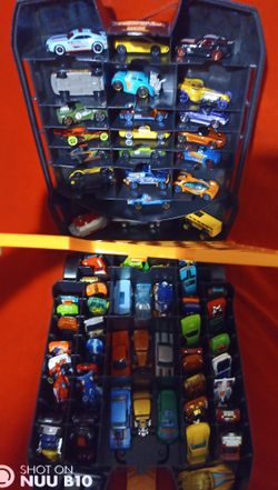 HOT WHEELS Diecast Toy Car Collection - Over 5 Dozen Assorted Vehicles + Carry Case