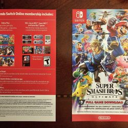 Super Smash Bros. Ultimate Digital Code + 3 Months Of Nintendo Switch Online