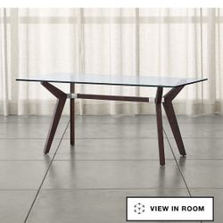 Crate & Barrel Glass Dining Table 