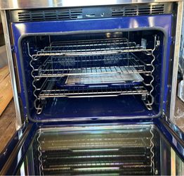 Wolf 30 inch built-in single electric convection wall oven – stainless steel exterior cobalt blue interior  (two available)