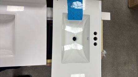 White bathroom sink top