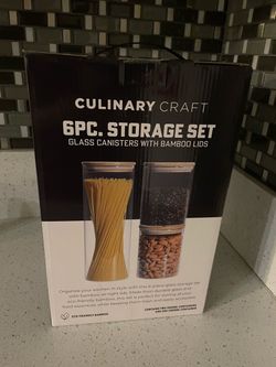 Culinary Craft 6-Piece Glass Canister Storage Set