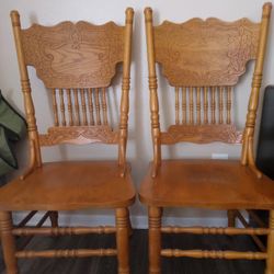 Antique Hardwood Highback Chairs 