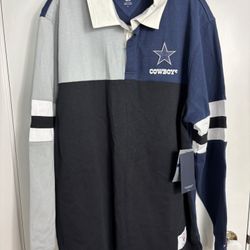 Vintage Dallas Cowboys X Tommy Hilfiger NFL  Rugby Polo Shirt SZ Large 90s Blue