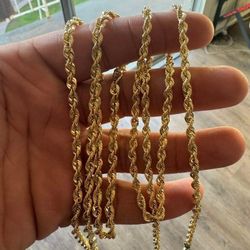 10k Rope Chain 24 Inches 