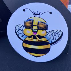 Q. Bee Sticker 3” 