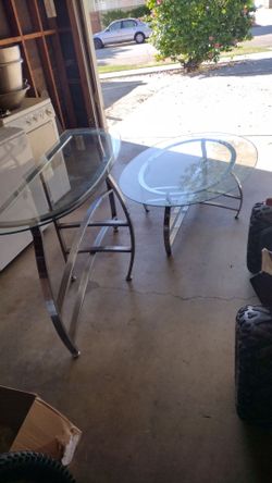 2 mesas de cristal