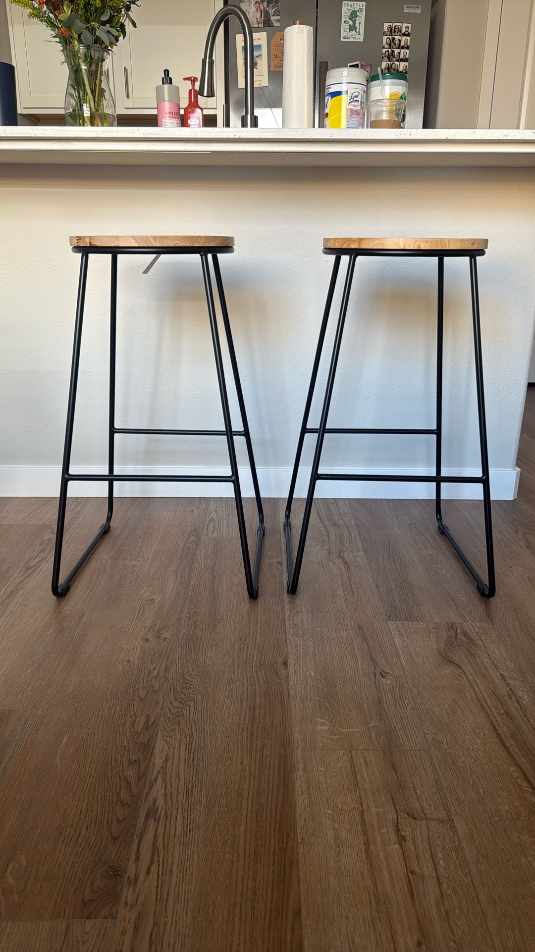 2 Wooden Bar Stools