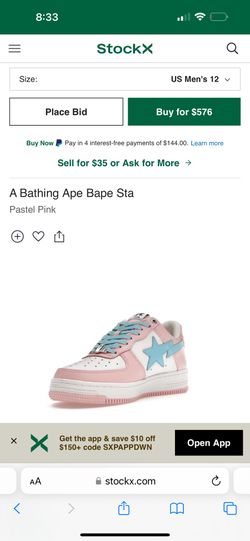 Bapes Pastel Pink