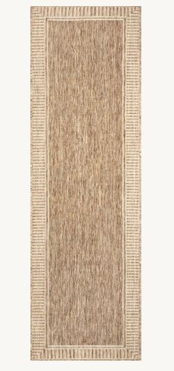 Brand New Striped Border Flatweave Runner